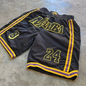 Just Don Black and Gold Mamba Shorts